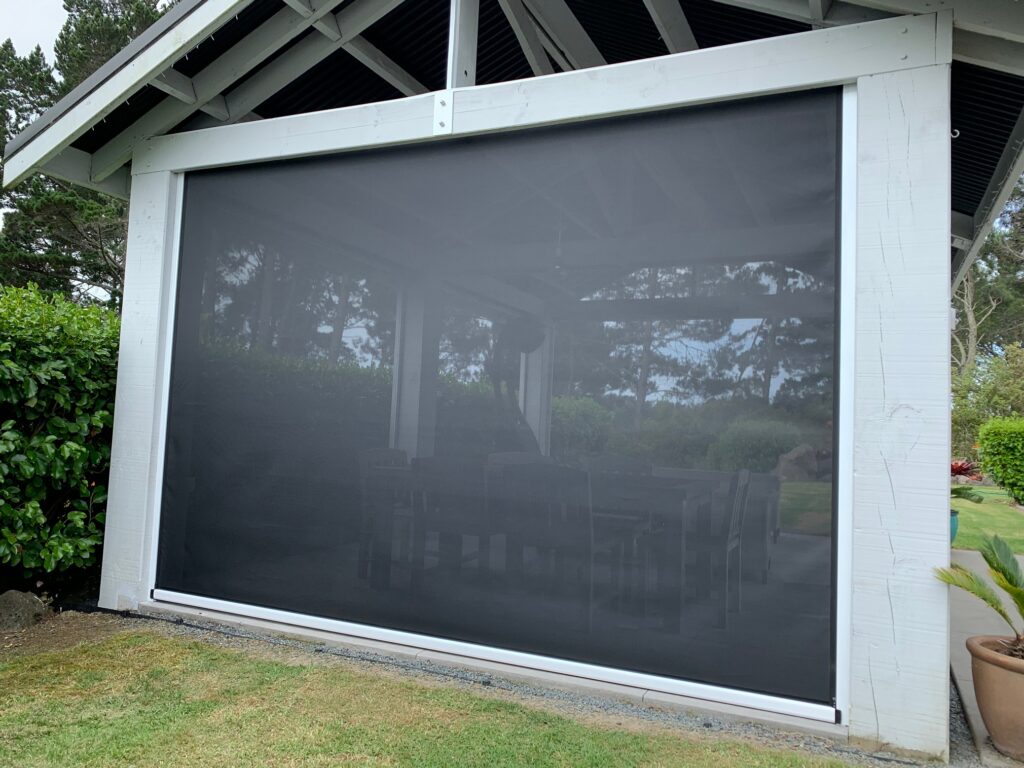 Ziptrak blinds under covered outdoor space