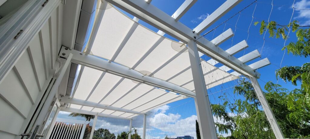 Under Pergola Lashed Shade Sails